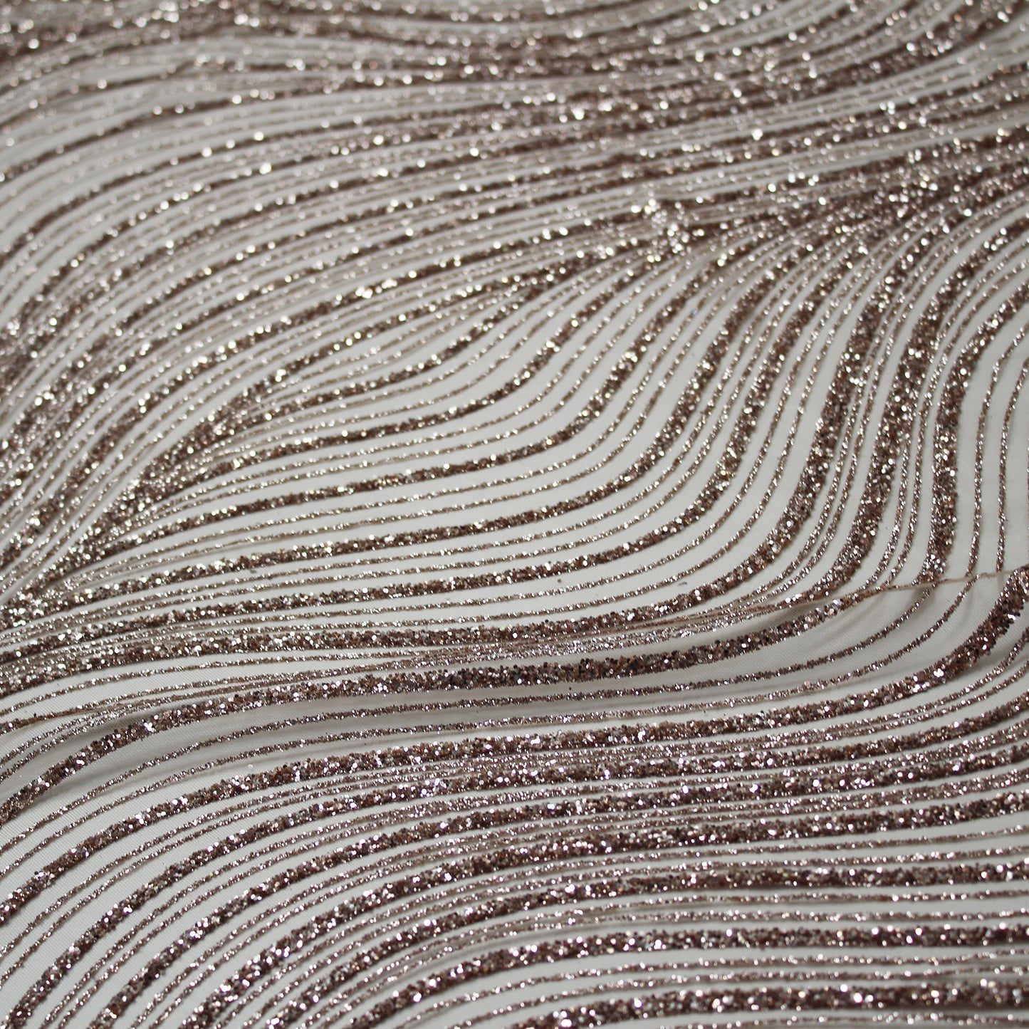 Embroidered Glitter Tulle with Irregular Waves