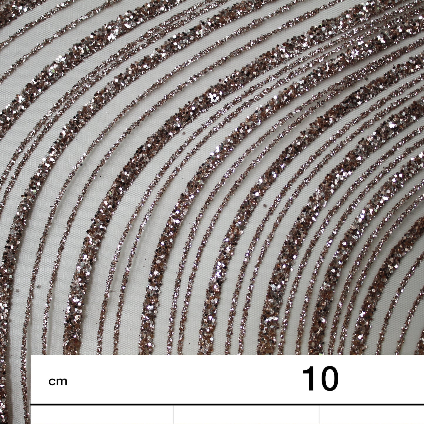 Embroidered Glitter Tulle with Irregular Waves