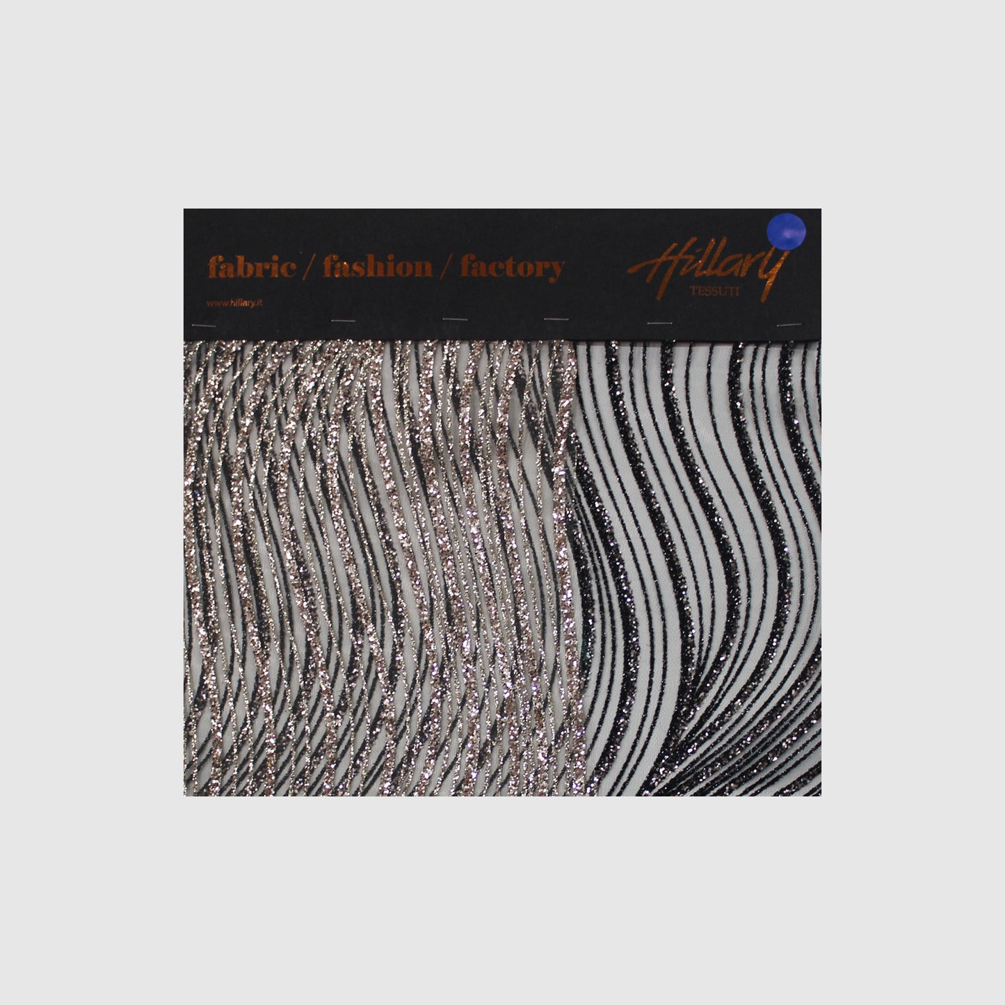 Embroidered Glitter Tulle with Irregular Waves Sample