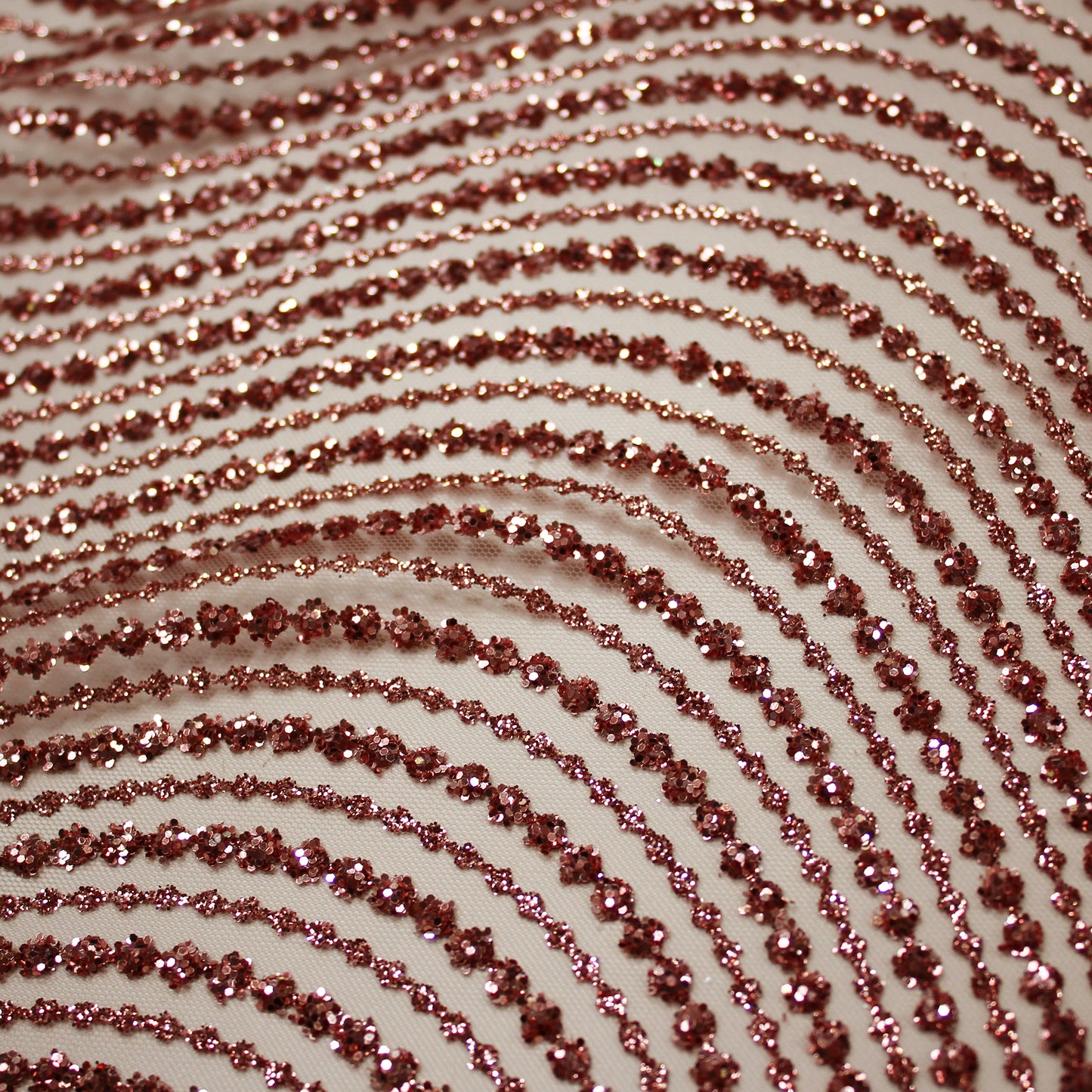Embroidered Glitter Tulle with Waves