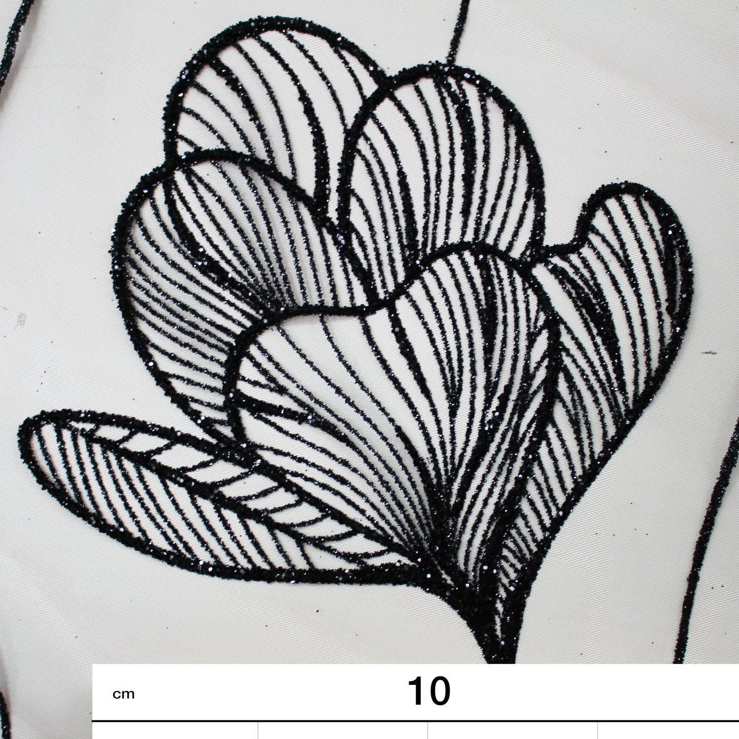 Embroidered Glitter Tulle with Large Tulips