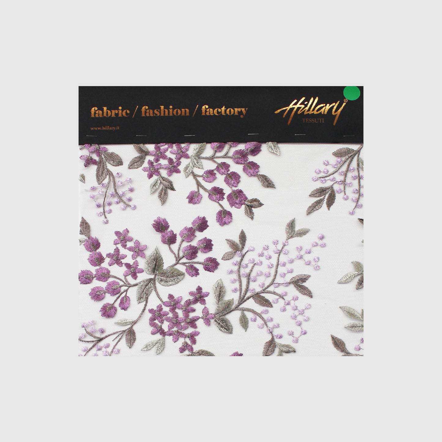 Cartella Tulle Ricamato Lavanda Fiori Piccoli Lurex