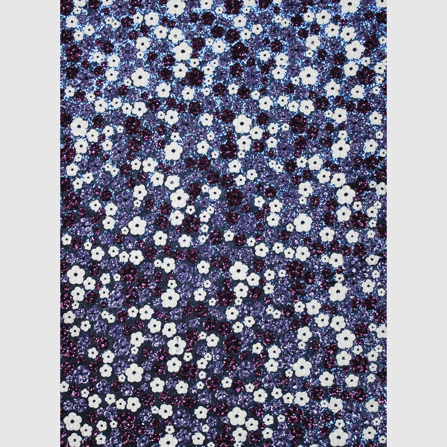 Sequin Embroidered Tulle with Full Coverage and Multicolor Flowers