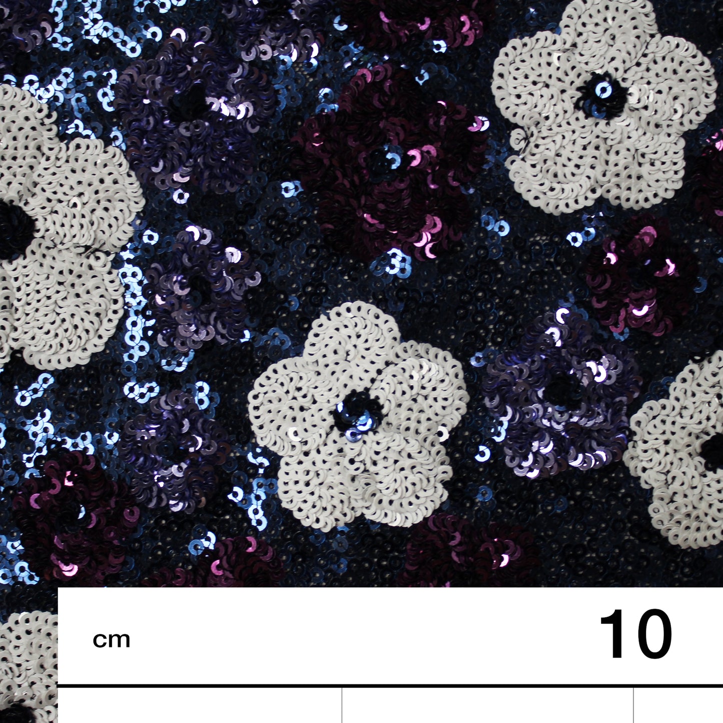 Sequin Embroidered Tulle with Full Coverage and Multicolor Flowers