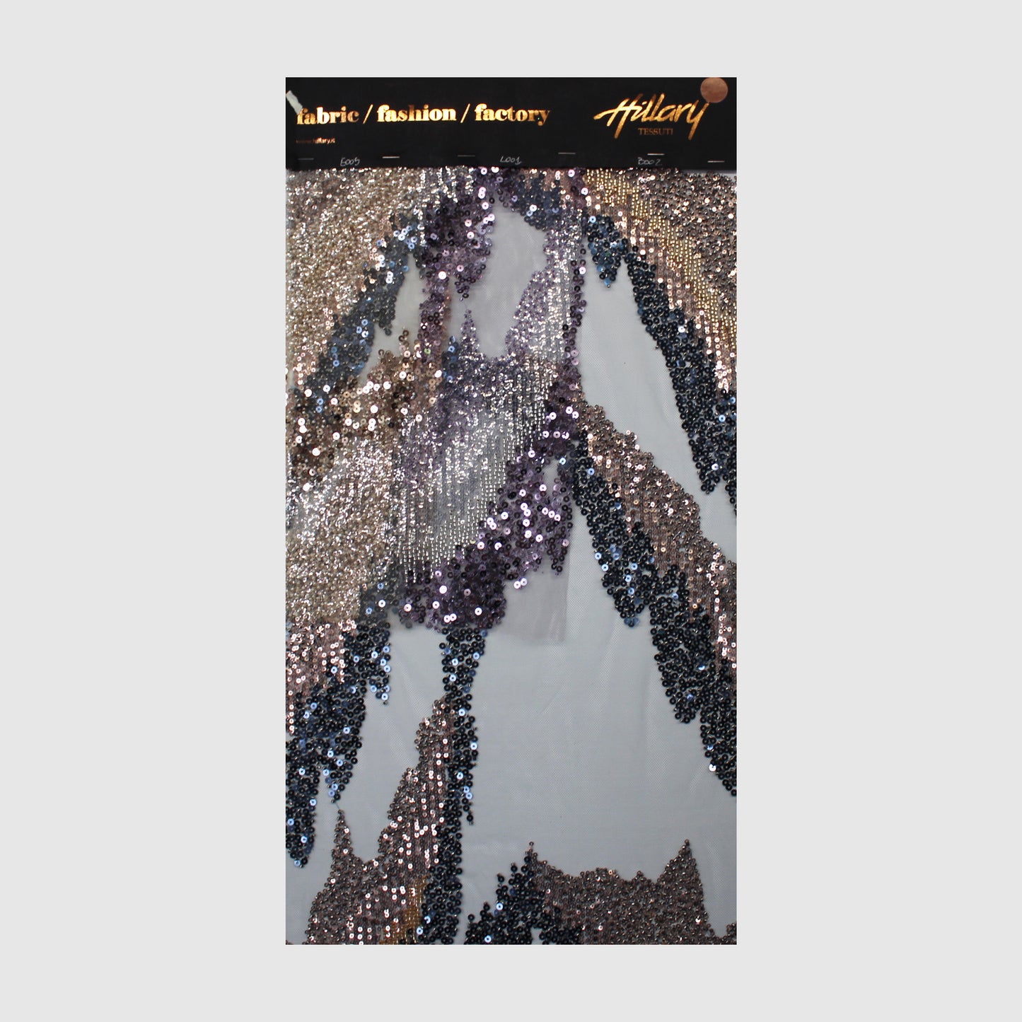 Embroidered Tulle with Multicolor Sequins Sample