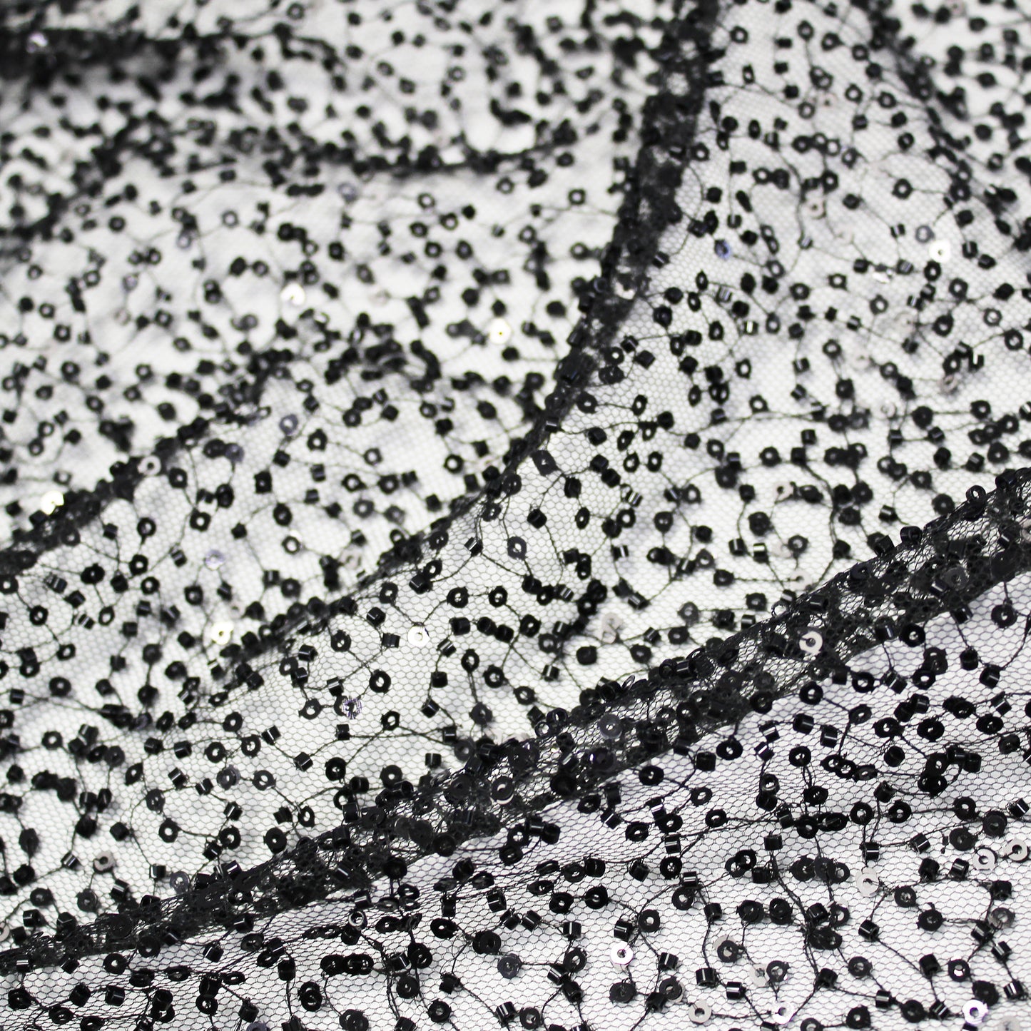 Embroidered Tulle with Paillettes and Beads at Full Coverage
