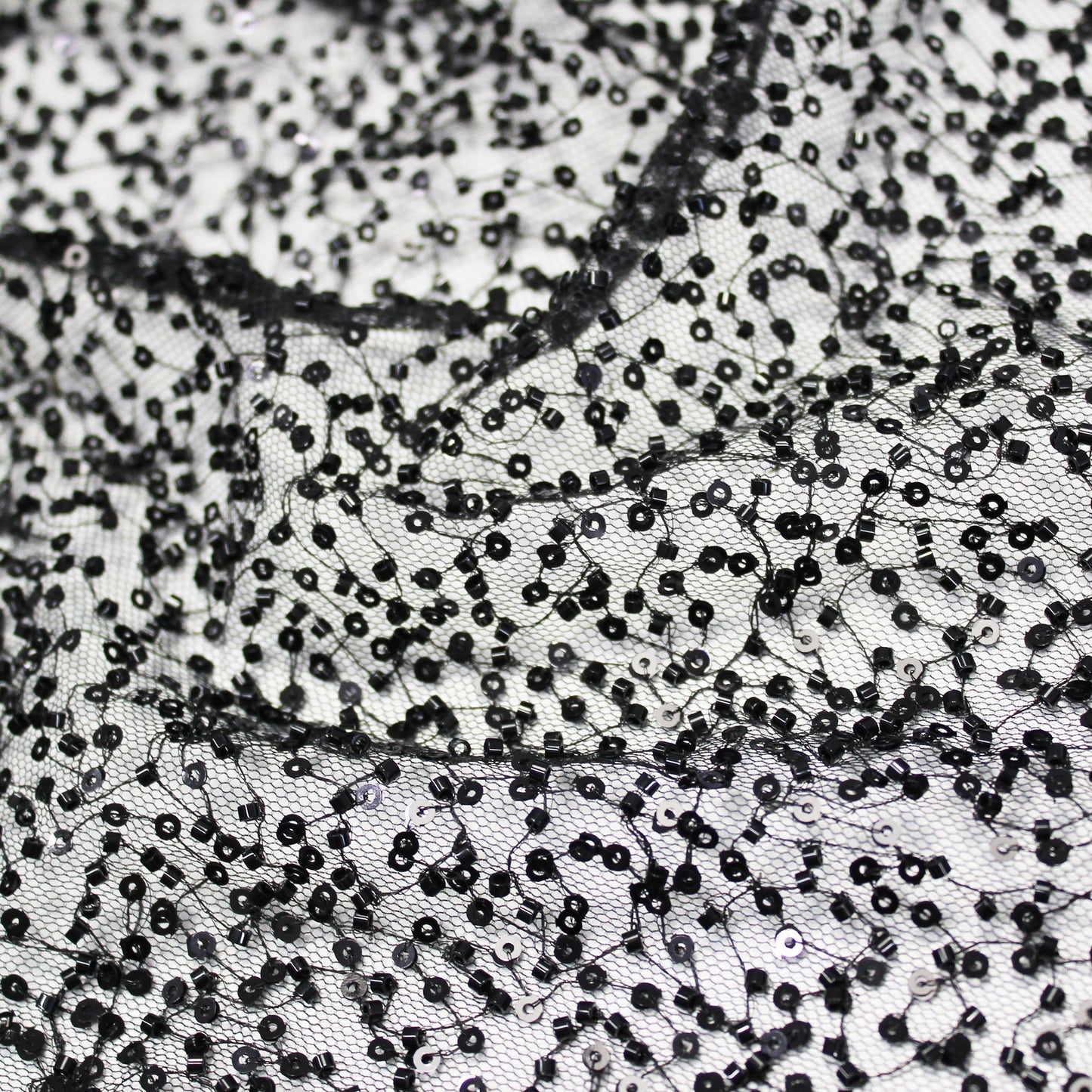 Embroidered Tulle with Paillettes and Beads at Full Coverage