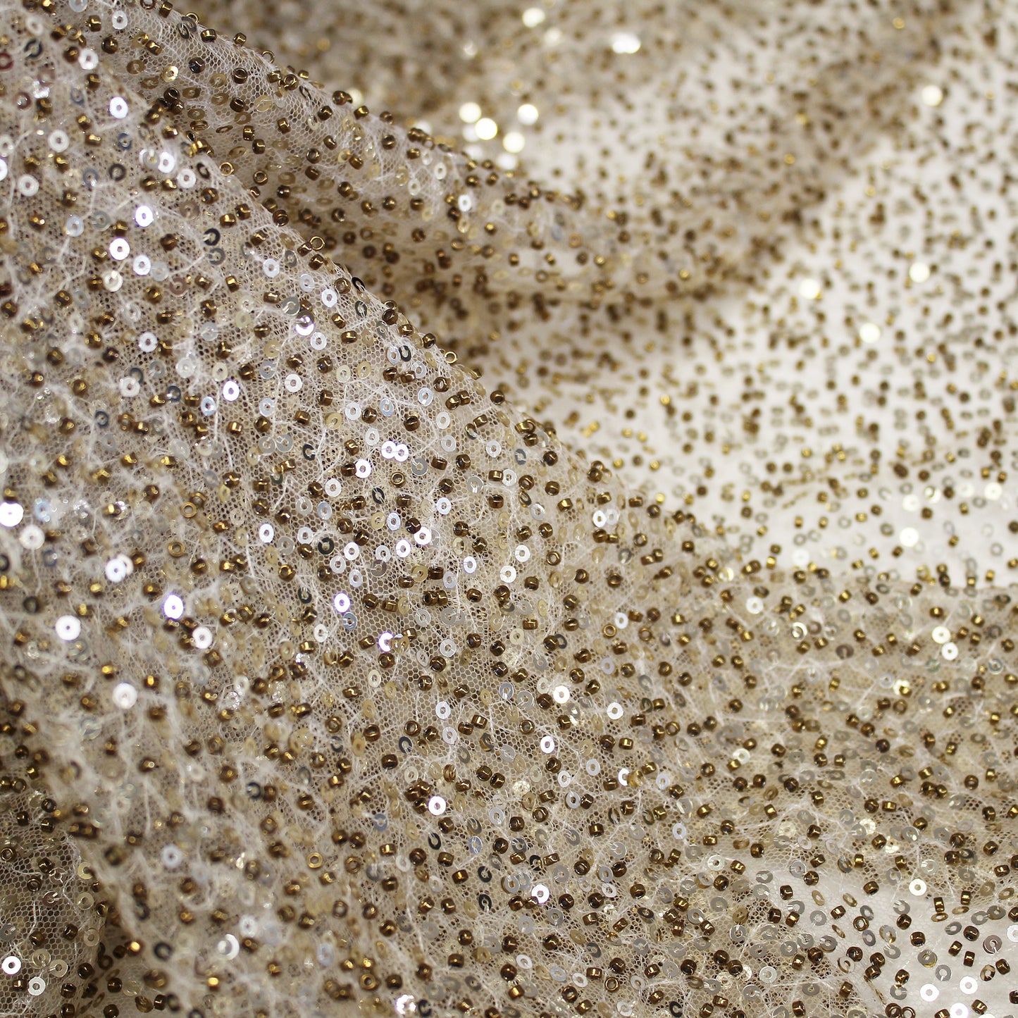 Embroidered Tulle with Paillettes and Beads at Full Coverage