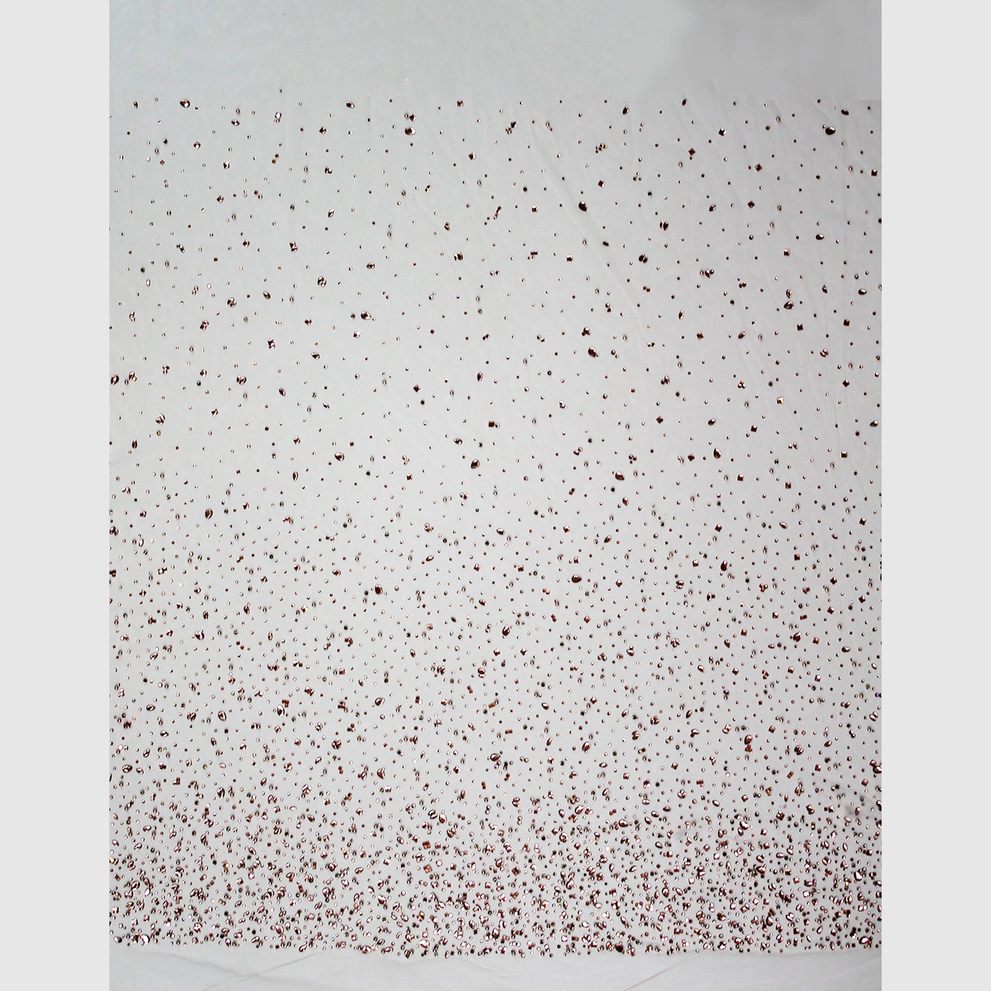 Embroidered Tulle with Multiform Stones, Strass and Beads Degradé Effect