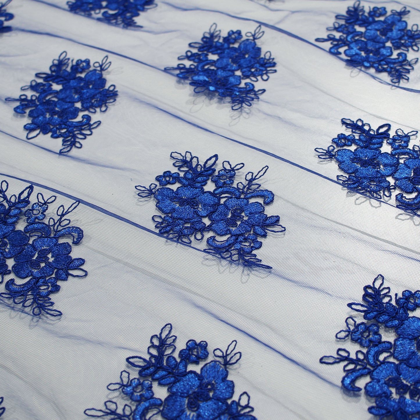 Double Border Embroidered Rebrodé Tulle with Cut-Out Embroideries for Applications