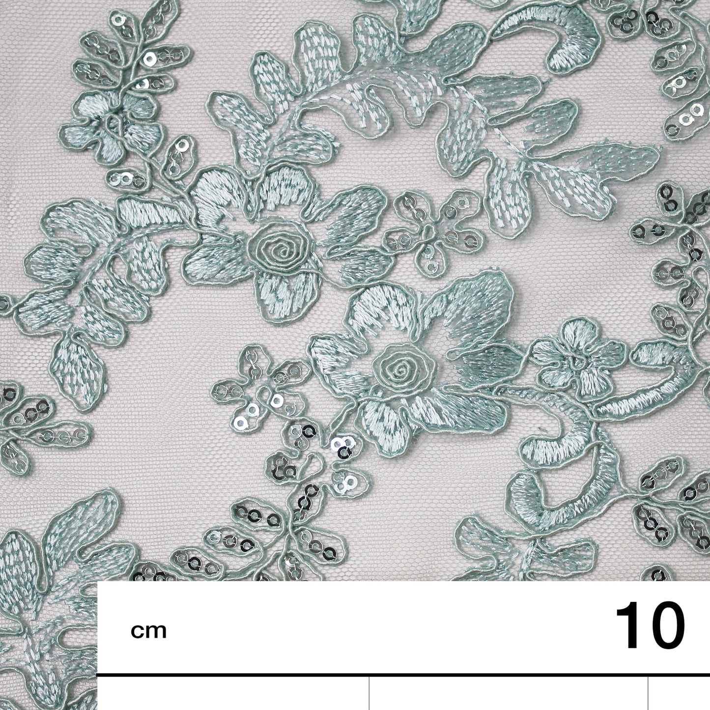 Embroidered Tulle with Rebrodée and Paillettes