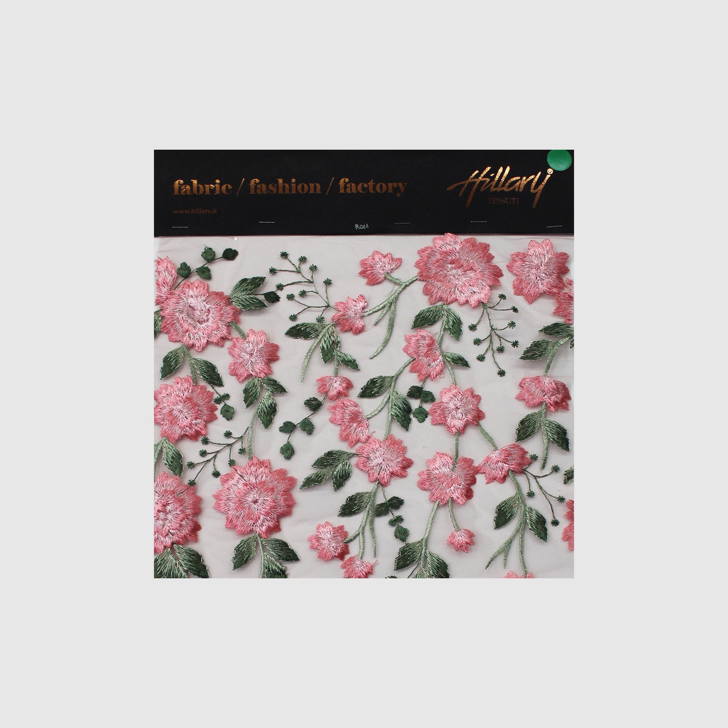 Embroidered Pink Tulle With Pink Lurex Flowers Sample
