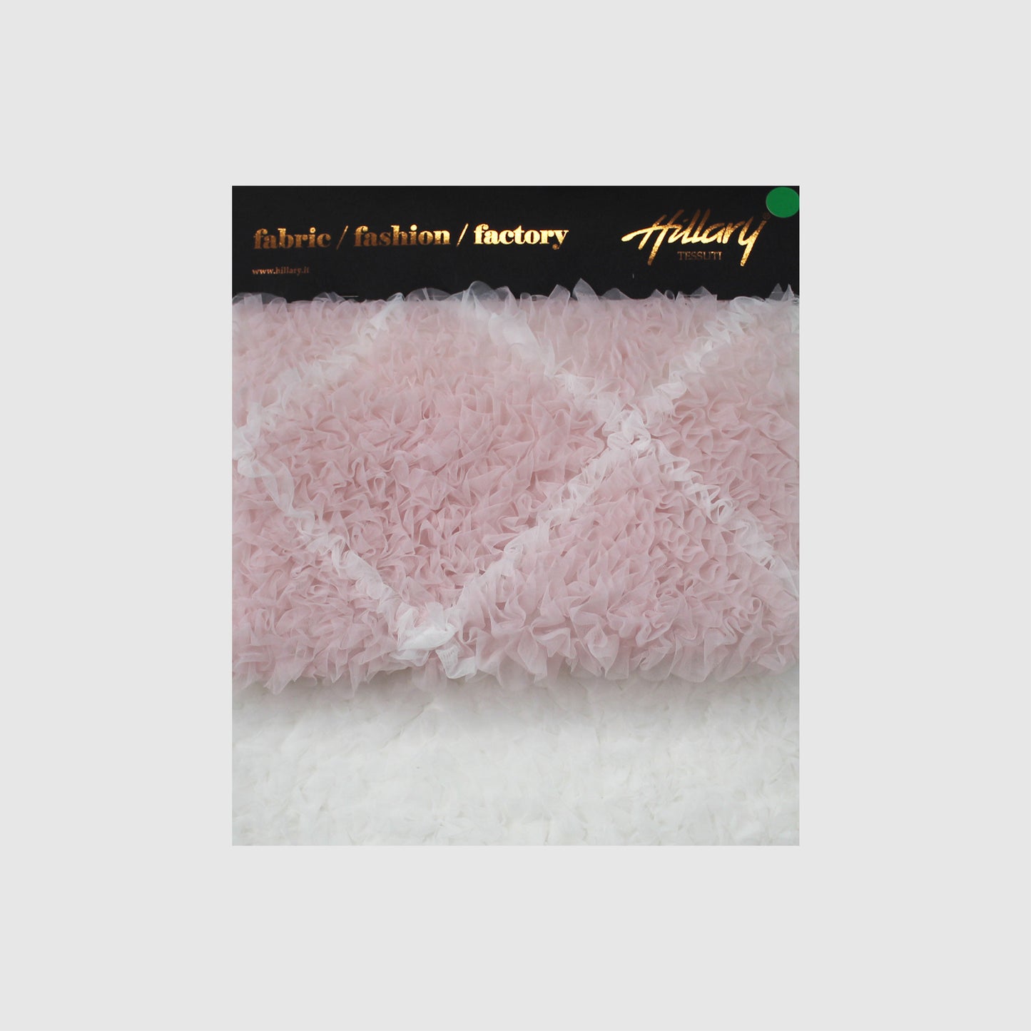 Embroidered Tulle with Ruffles and Geometric Diamond Pattern Sample