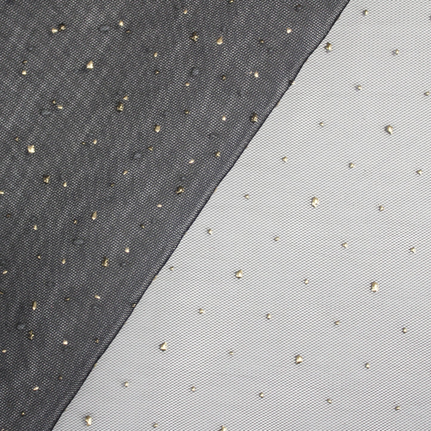 Embroidered Tulle with Strass Polka Dot Effect