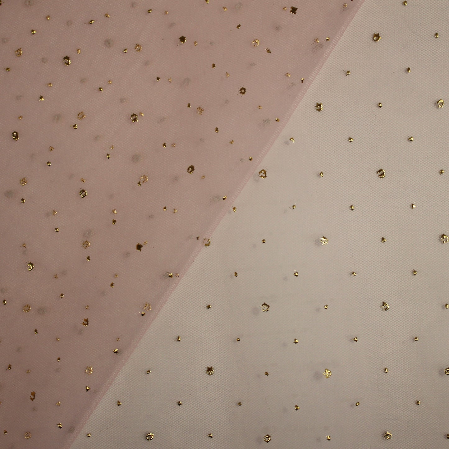 Embroidered Tulle with Strass Polka Dot Effect