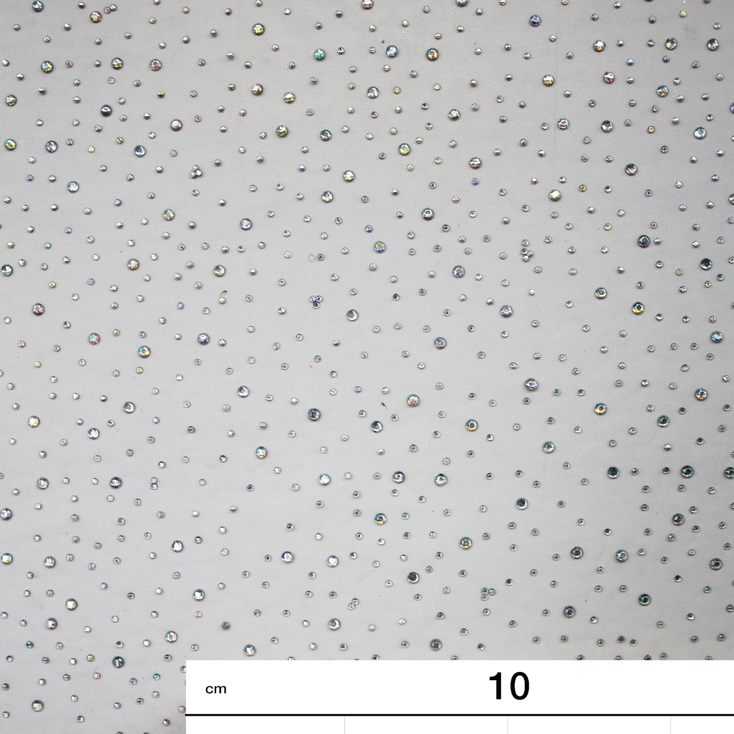 Embroidered Tulle with Multicolor Rhinestones