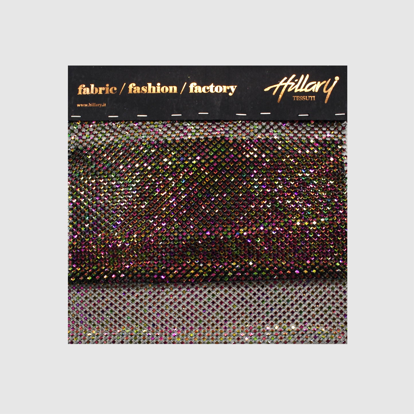 Rainbow Square Rhinestone Mesh