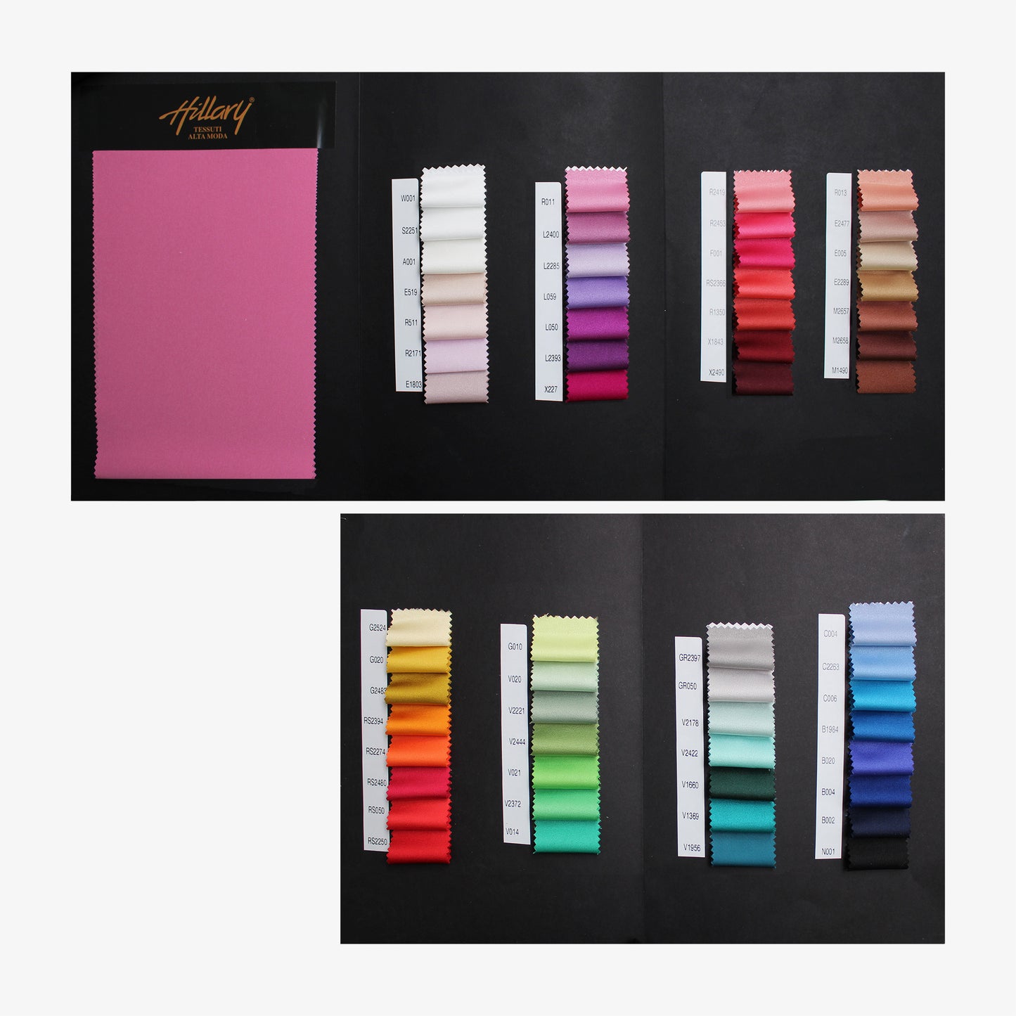 Double Face Cady Satin Fabric Color Card