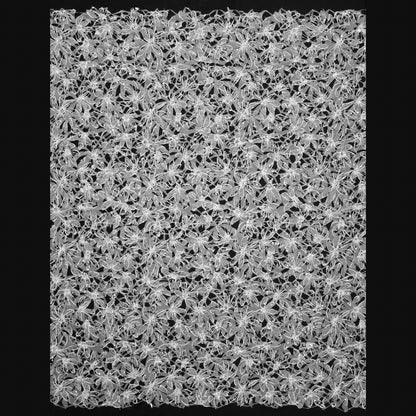 Haute Couture Fabric | Bridal Laser-Cut Organza with Abstract Floral Motifs, Rebrodé Threading, Seed Beads & Sequins | TRW4287