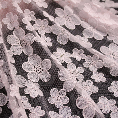 Corded Thread Floral Lace with Relief Texture