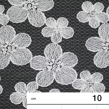 Corded Thread Floral Lace with Relief Texture