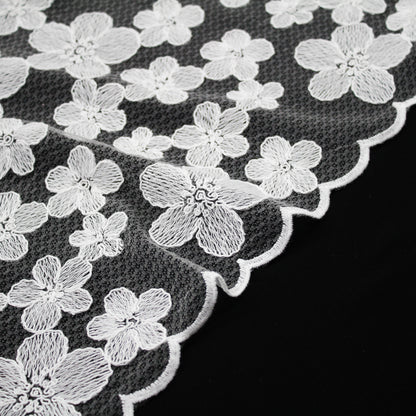 Corded Thread Floral Lace with Relief Texture