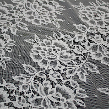 Chantilly Lace | Horizontal Zig-Zag Large Floral Bands | Double Border | H 140 cm | FW4310