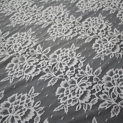 Chantilly Lace | Horizontal Zig-Zag Large Floral Bands | Double Border | H 140 cm | FW4310