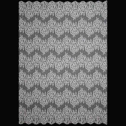 Chantilly Lace | Horizontal Zig-Zag Large Floral Bands | Double Border | H 140 cm | FW4310