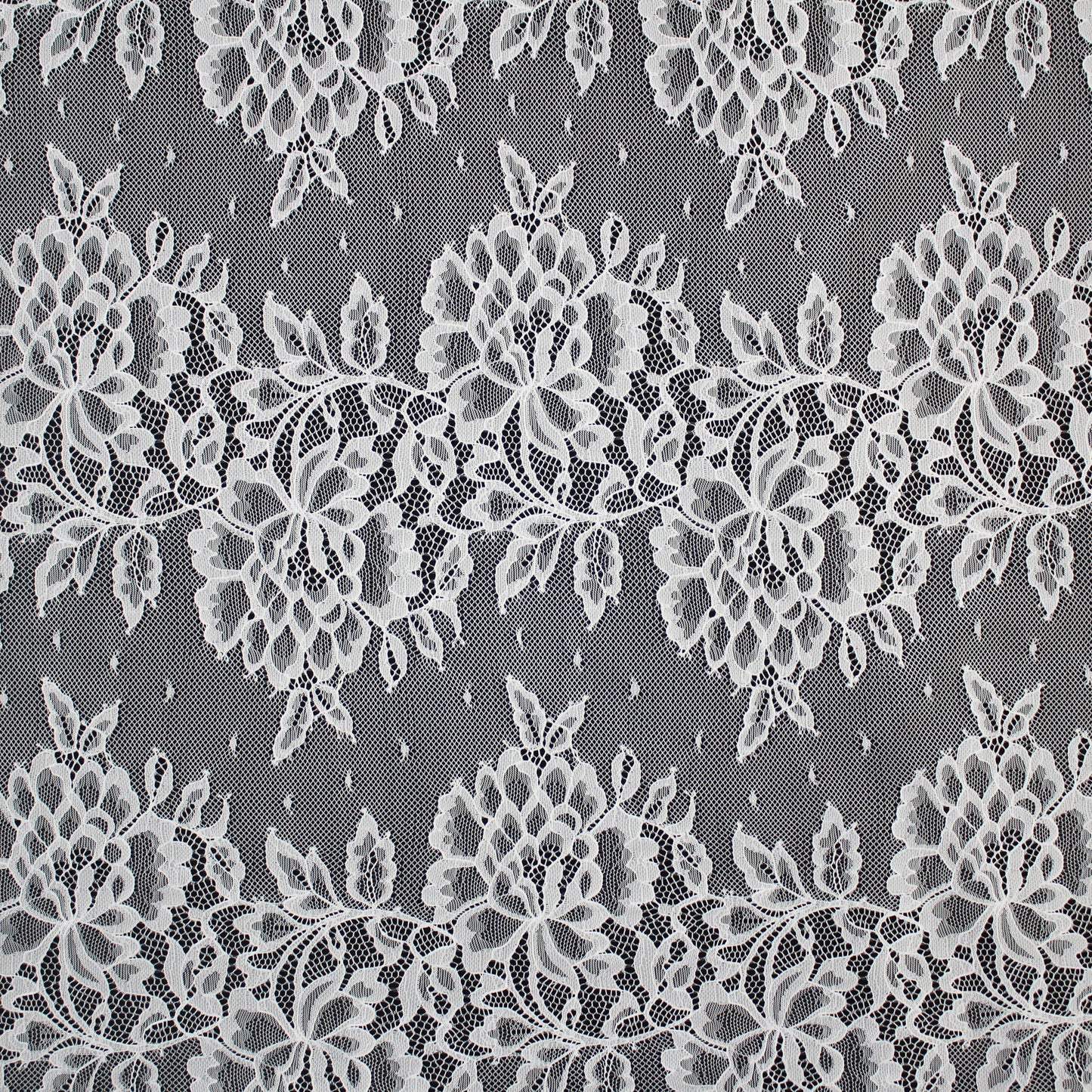 Chantilly Lace | Horizontal Zig-Zag Large Floral Bands | Double Border | H 140 cm | FW4310