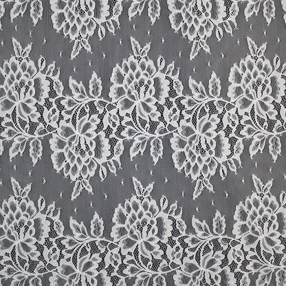 Chantilly Lace | Horizontal Zig-Zag Large Floral Bands | Double Border | H 140 cm | FW4310