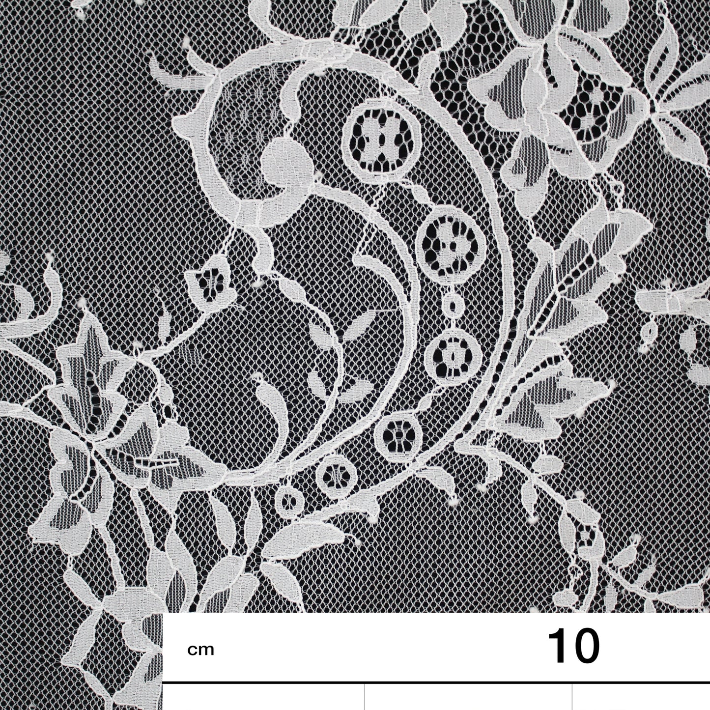 Pizzo Chantilly | Coppie di Fiori | Doppio Bordo Alto Ramage Floreale e Paisley | H 140 cm | FW2316
