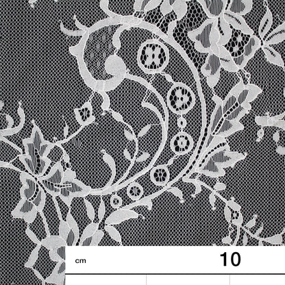 Pizzo Chantilly | Coppie di Fiori | Doppio Bordo Alto Ramage Floreale e Paisley | H 140 cm | FW2316
