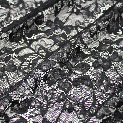 Elasticized Chantilly Lace with Flowers