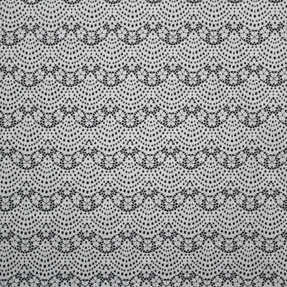 Pizzo Chantilly Elasticizzato | Motivo Geometrico a Ventagli e Fiori Piccoli | Senza Bordo | H 140 cm | FSW1122