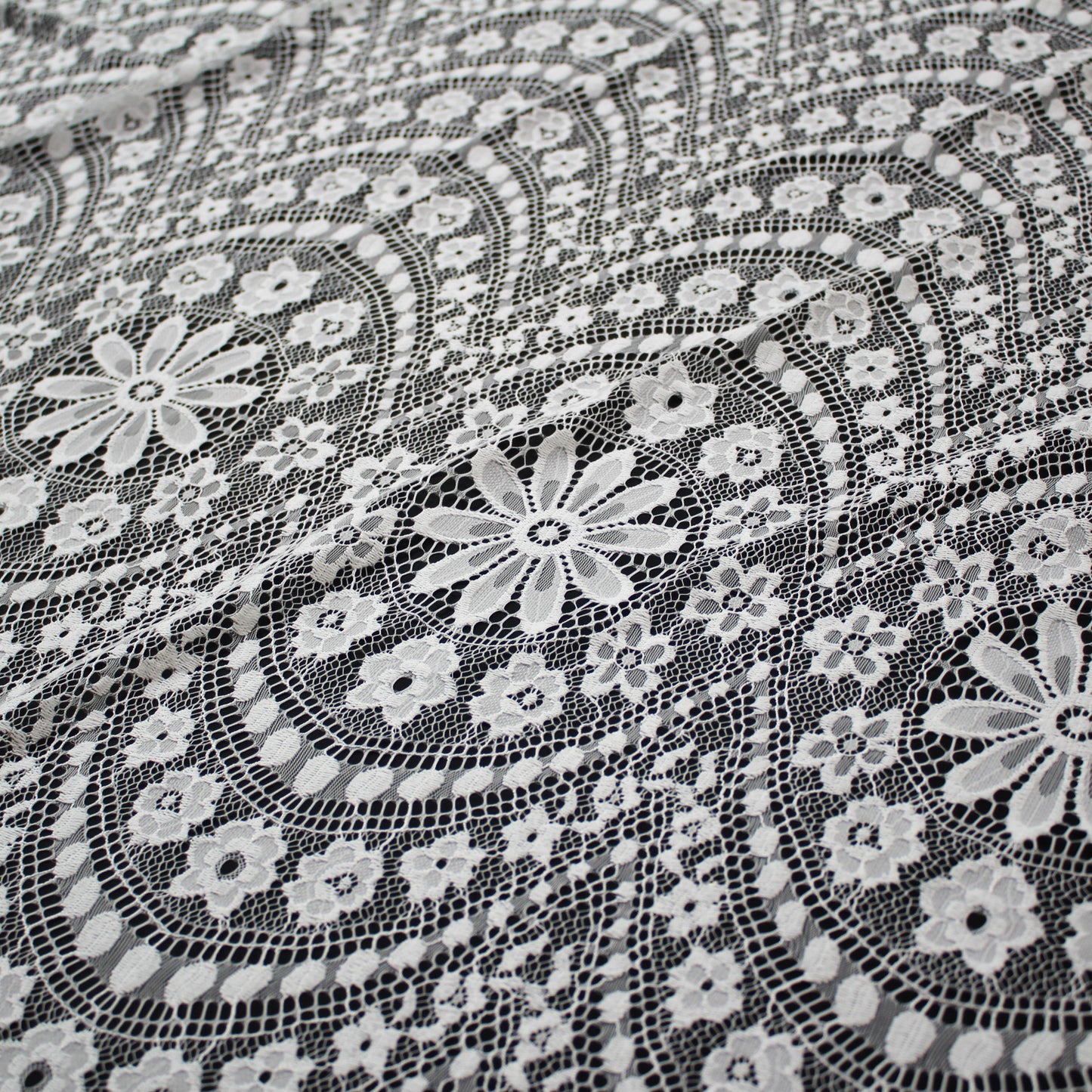 Pizzo Chantilly Filet | Archi e Fiori | Doppio Bordo | H 140 cm | FW2998