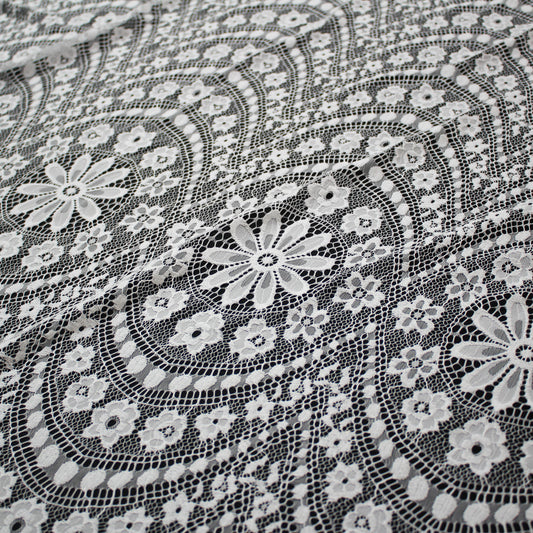 Pizzo Chantilly Filet | Archi e Fiori | Doppio Bordo | H 140 cm | FW2998