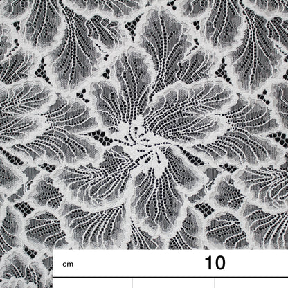 Pizzo Chantilly Filet | Fiori Grandi a Campo Pieno Effetto Lurex | H 140 cm | FW2482