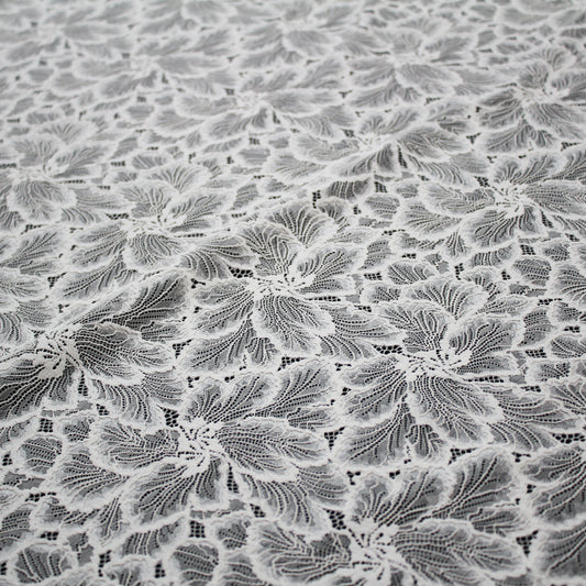 Pizzo Chantilly Filet | Fiori Grandi a Campo Pieno Effetto Lurex | H 140 cm | FW2482
