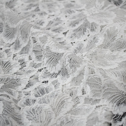 Pizzo Chantilly Filet | Fiori Grandi a Campo Pieno Effetto Lurex | H 140 cm | FW2482