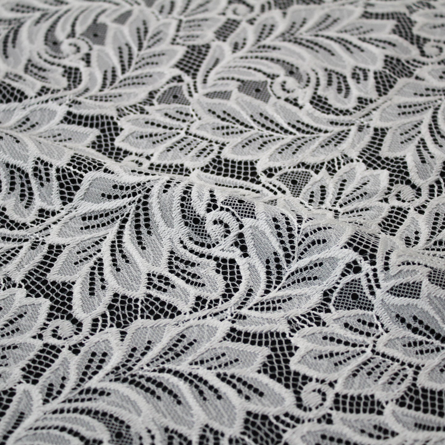 Pizzo Chantilly Filet | Foglie a Campo Pieno | Doppio Smerlo | H 150 cm | FW3753