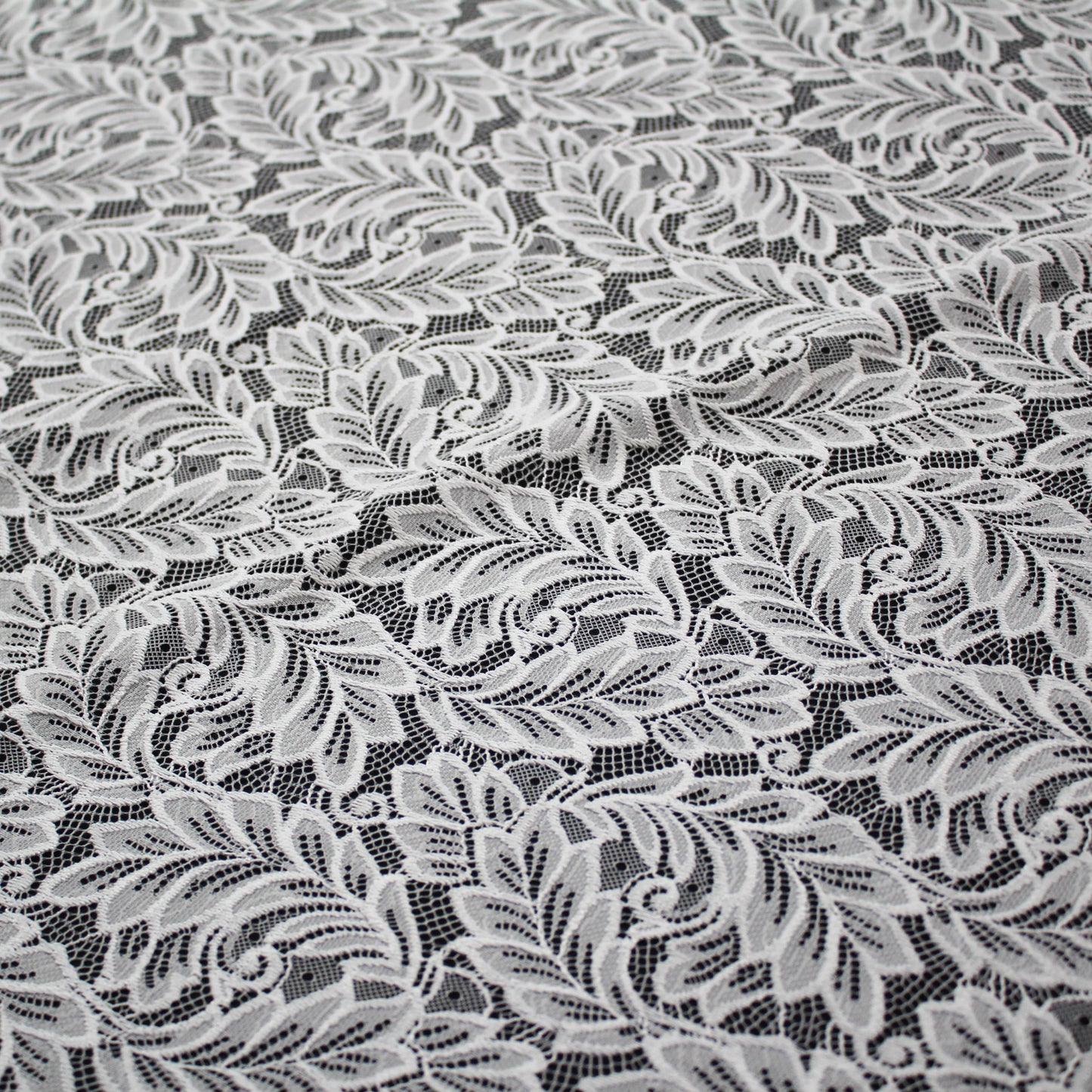 Pizzo Chantilly Filet | Foglie a Campo Pieno | Doppio Smerlo | H 150 cm | FW3753