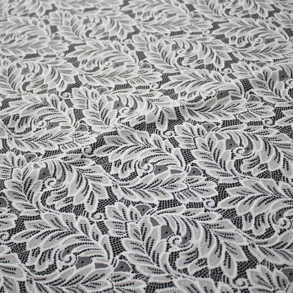 Pizzo Chantilly Filet | Foglie a Campo Pieno | Doppio Smerlo | H 150 cm | FW3753