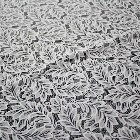 Pizzo Chantilly Filet | Foglie a Campo Pieno | Doppio Smerlo | H 150 cm | FW3753