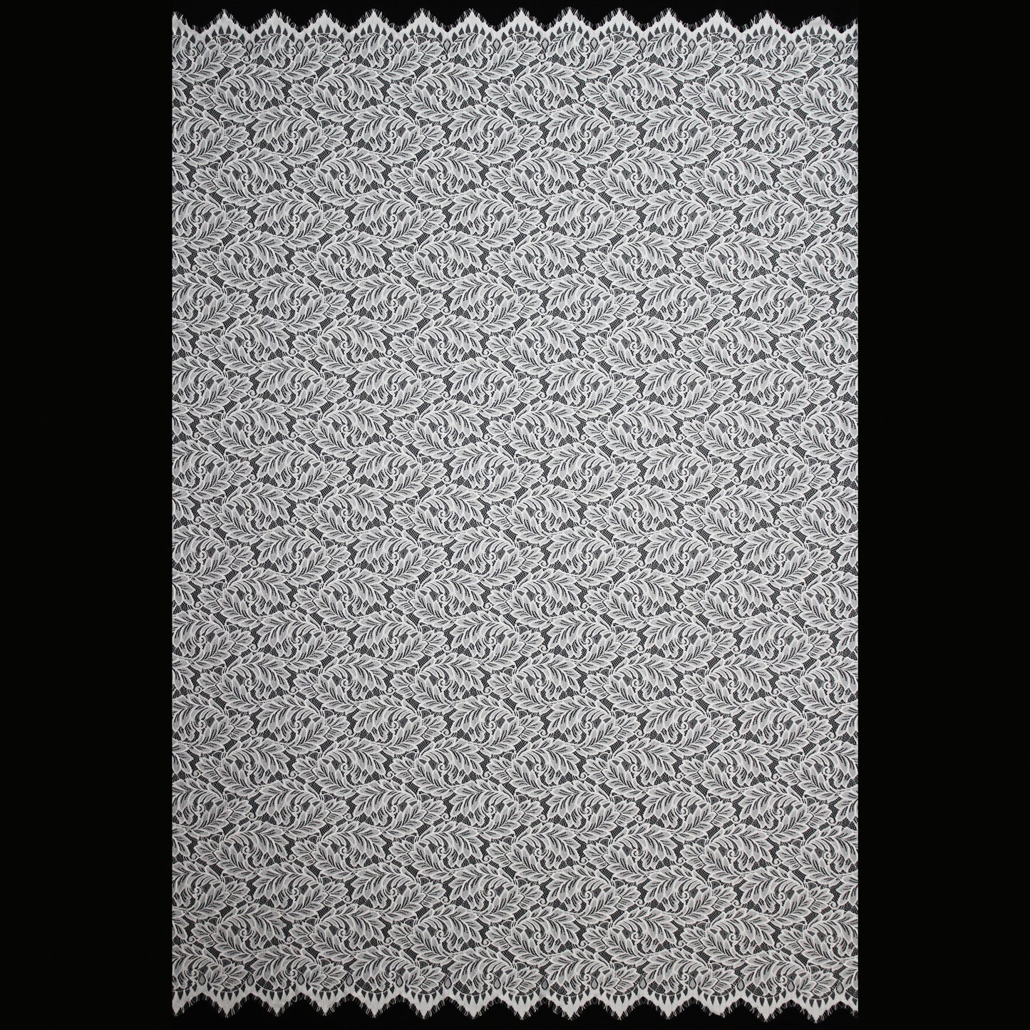 Pizzo Chantilly Filet | Foglie a Campo Pieno | Doppio Smerlo | H 150 cm | FW3753