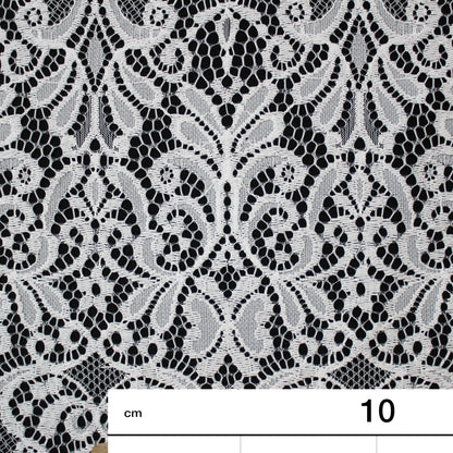 Pizzo Chantilly Filet | Motivo Arabesco a Campo Pieno | Doppio Smerlo | H 140 cm | FW3482