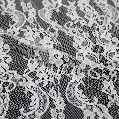 Pizzo Chantilly Filet | Motivo Arabesco | Doppio Smerlo | H 140 cm | FW3489