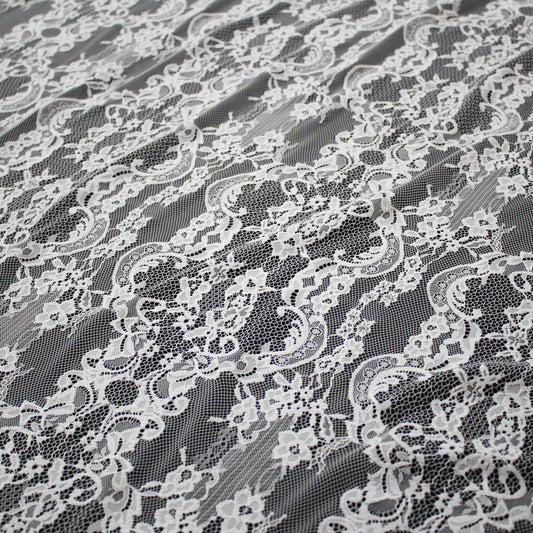 Pizzo Chantilly Filet | Motivo Arabesco | Doppio Smerlo | H 140 cm | FW3489