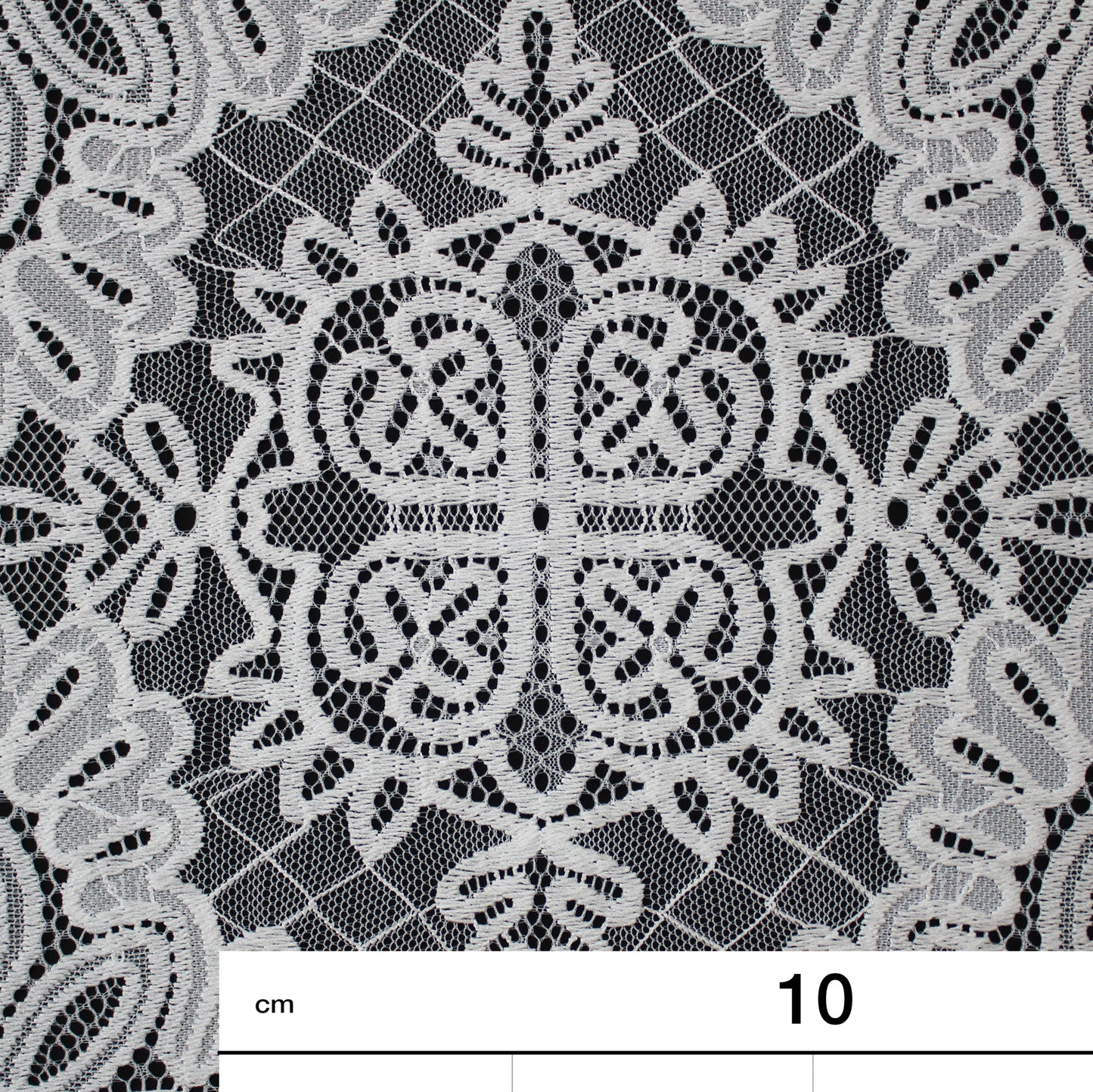 Pizzo Chantilly Filet | Motivo Arabesco Geometrico | Doppio Bordo Alto | H 140 cm | FW3480