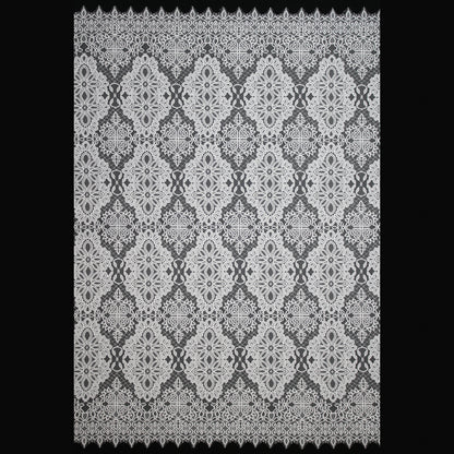 Pizzo Chantilly Filet | Motivo Arabesco Geometrico | Doppio Bordo Alto | H 140 cm | FW3480